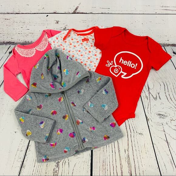 4 pieces onesie jacket pink grey - Picture 1 of 5